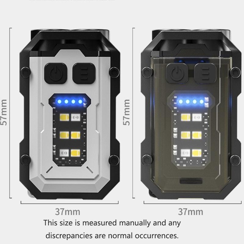 LED Mini Portable Keychain Lamp Multi-functional Strong Magnet COB Flashlight Emergency Lighting and Warning Light