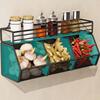 Punch-Free Vegetable Drainage Basket Carbon Steel Spice Storage Shelf  Kitchen Storage