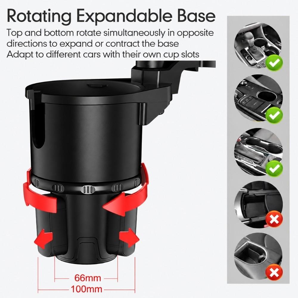 360° Rotating Car Cup Holder Expander Cup Holder Expander For Front and Rear Seats