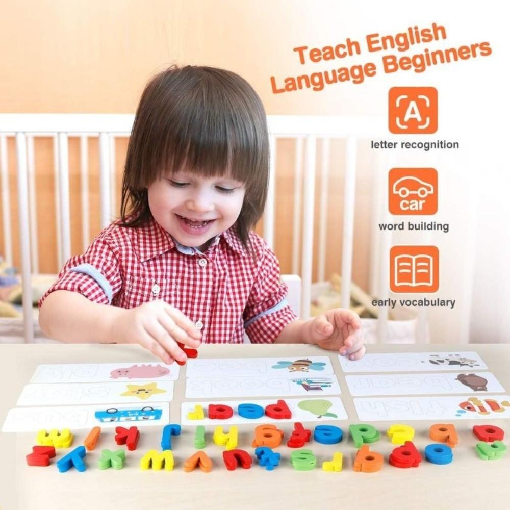 Letter Matching Wooden Spelling Game English Jigsaw Letter Puzzles  Early Childhood