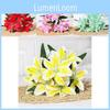 Silk Flower Lily Stems For Home Office Decor Gift For Valentines Day Christmas Party