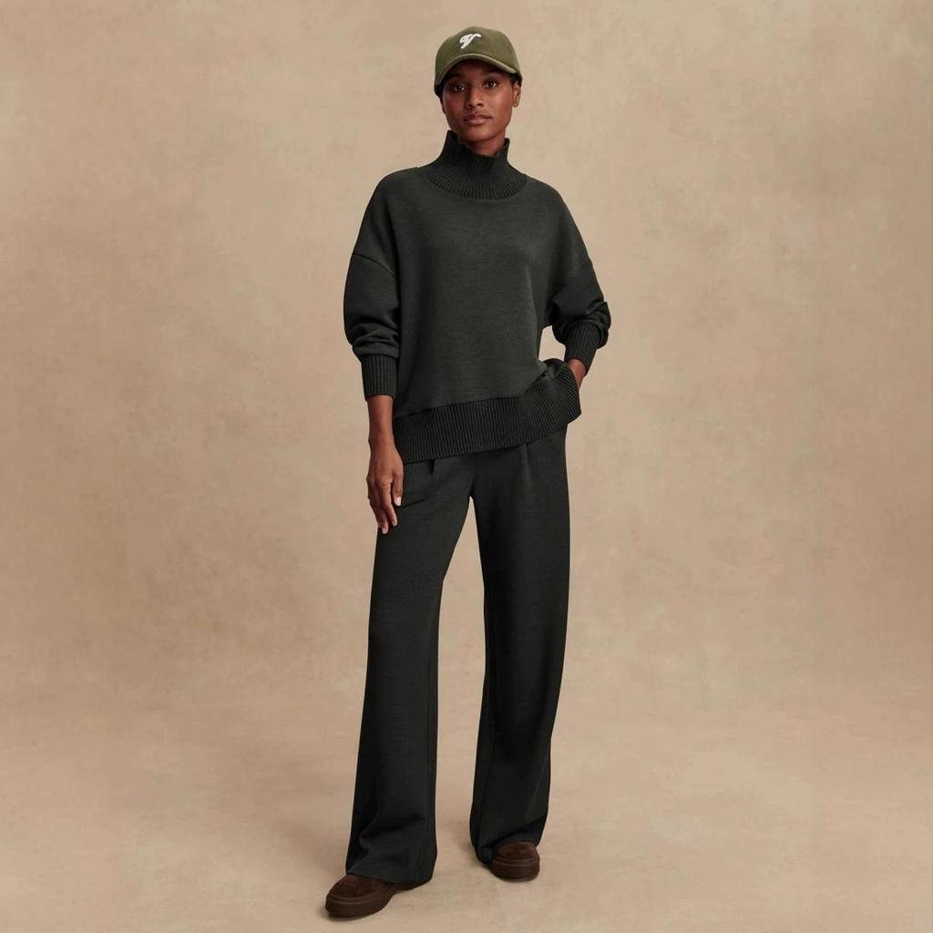 Spring and Autumn Long-sleeved Sweater Suit Casual Loose Pocket Trousers Two-piece Women