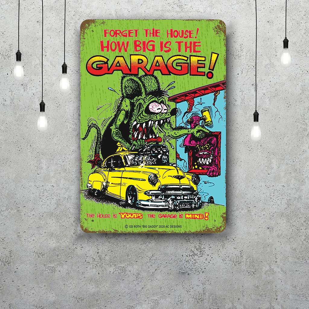 Rat Fink Vintage Metal Tin Signs Posters Decor Retro Metal Plaque Wall Art Decor for Garage Bar