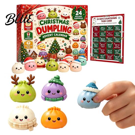 Stress Relief Squeeze Bun Toy Countdown Calendar Day Christmas Ball 24 Soft TPR Holiday Room