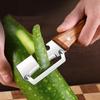 Pelapatate in Acciaio Inossidabile Con Manico in Legno Per Pelare e Affettare Frutta e Verdura | Durevole e Funzionamento Fluido