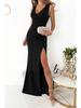 2023 Summer Bestseller Sleeveless V-Neck Solid Color Slit Dress