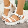 Women Sandals Summer Round Toe Platform Shoes New Plus Size Casual Shoes Women Thick Sole Solid Color Sandals Sandalias De Mujer