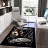 1PC Custom Name "Skull Flames: Grim Reaper Art" Theme Floor Mat Ideal for Living Room, Game Rooms, Office, Bedroom,Floor Mat Playful Design