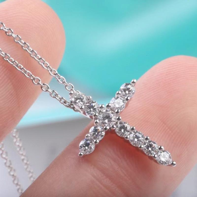 Shiny Rhinestone Layered Cross Necklace: Women s Fashion Clavicle Chain Accessory