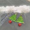 Handmade Epoxy Christmas Tree Earrings - Exquisite Gift for Her, European & American Dangle/Stud Clip-On Design