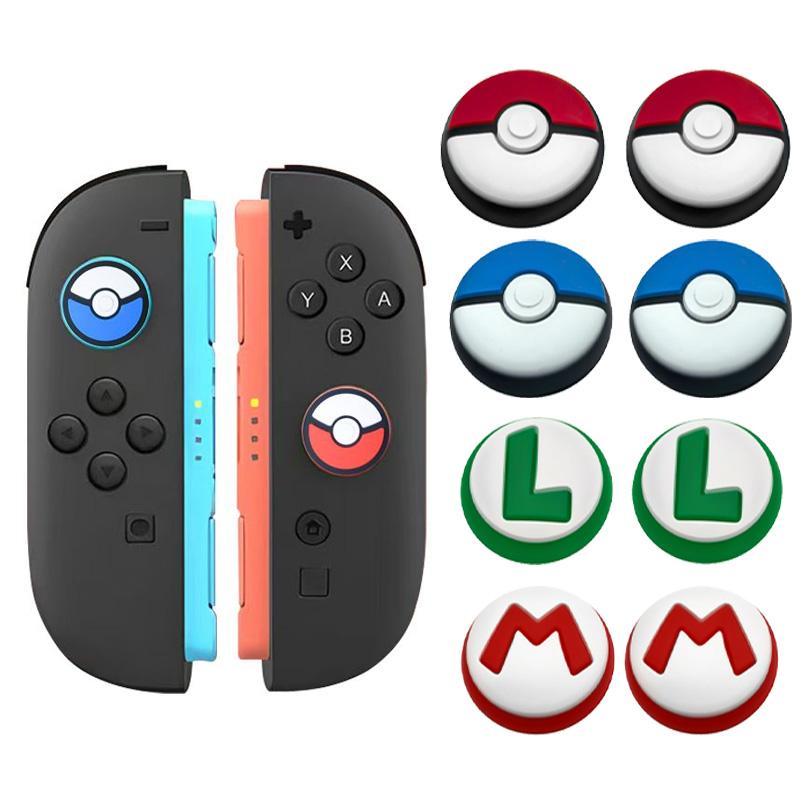 Perfect Mario Poke Ball Cartoon Joystick Grips for Nintend Switch 2 JoyCon Controller Thumb Sticks Cap Joystick Cap Protective Cover