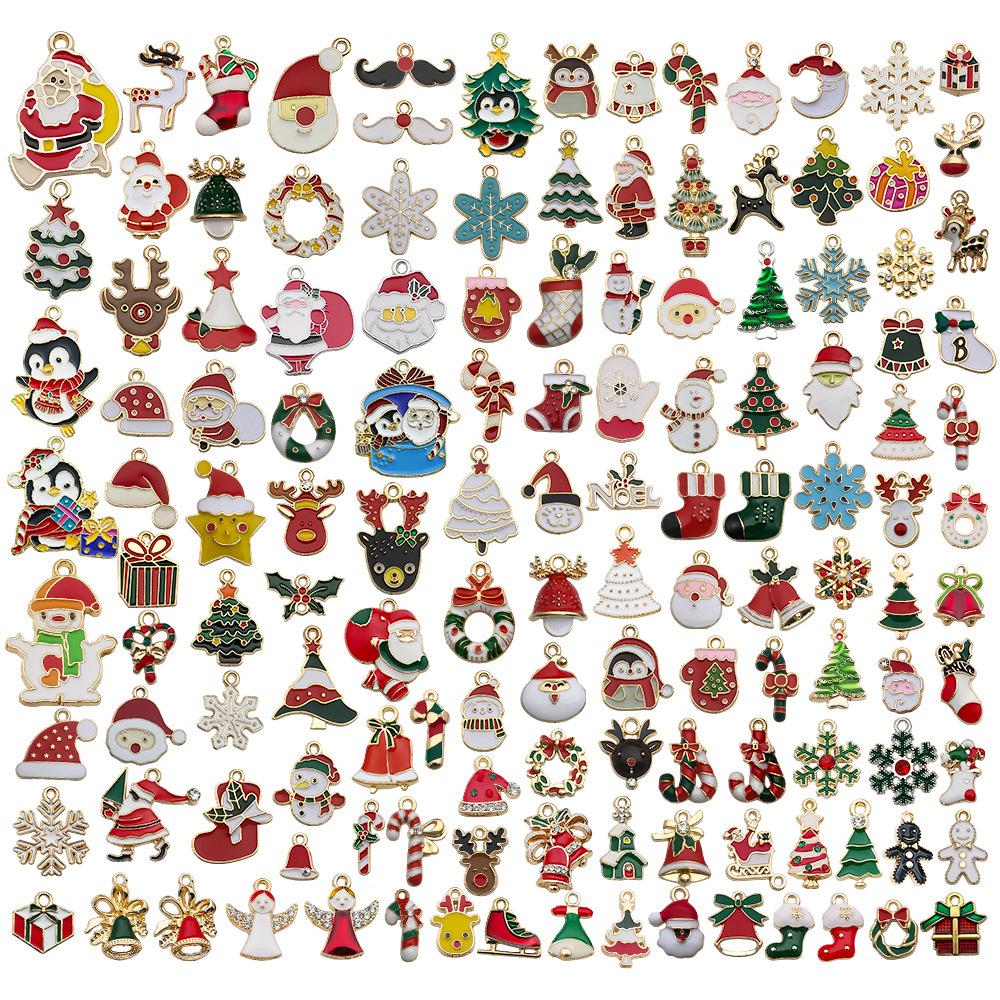 Exquisite Christmas Keychain: Santa, Reindeer, Gift Box, and Bell Ornaments Pendant