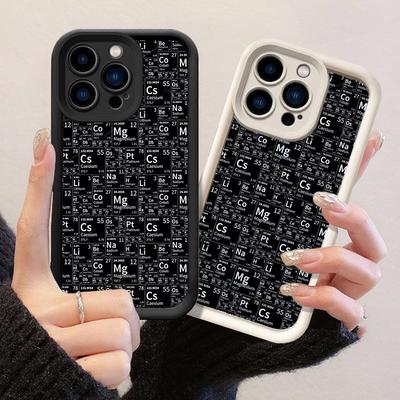 JT471 Dağınık Periyodik Tablo Siyah iPhone 17 16 15 14 13 Pro Max Samsung S26 S25 Ultra A17 A07 A56 A16 Xiaomi 15T Redmi 15c 14C için Yumuşak Kılıf