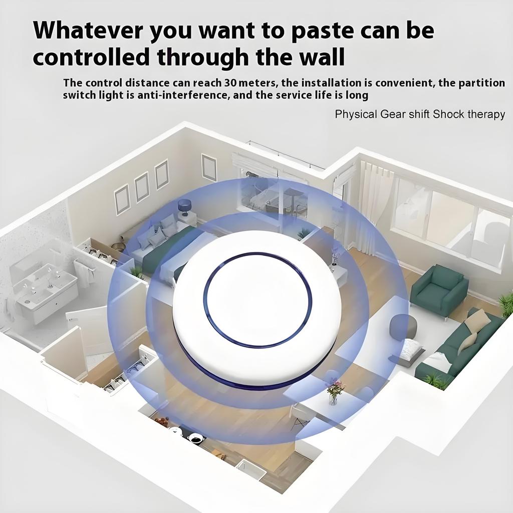 Wireless Smart Remote Light Switch: No Wiring, Easy Charging, Intelligent Control for Home or Dorm USB Rechargeable Lazy Remote Control Switchs Button