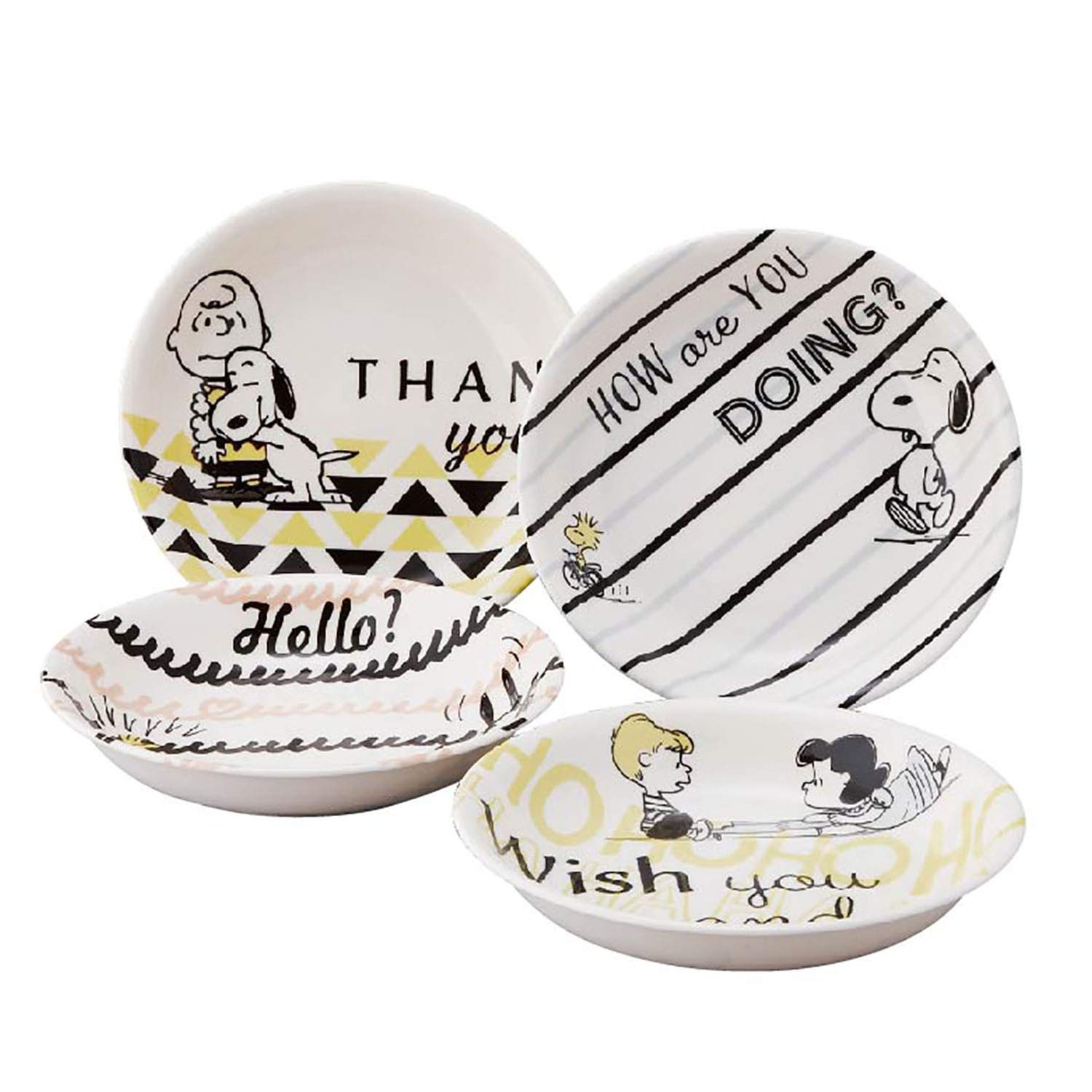

Yamakasyoten Peanuts SN750-184 Message Series Pasta Plate, Set of 4
