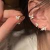 Butterfly Inlaid Zircon Earrings For Women No Ear Hole Simple Delicate Elegant Lady Jewelry Gifts Wholesale