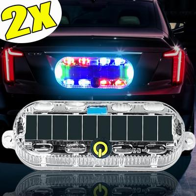 1/2pcs Wireless LED Solar Strobe Light Waterproof for Motorcycle Car Bike Truck Anti-collision Warning Light Signal Lamp