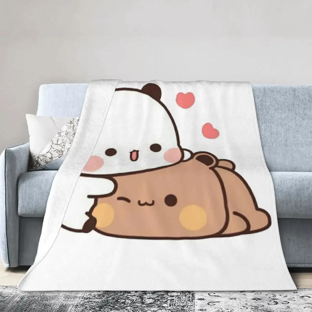 Bubu Dudu Panda Bear Deka Měkká hřejivá flanelová deka plyšová do postele Obývací pokoj Piknik Cestovní domácí pohovka