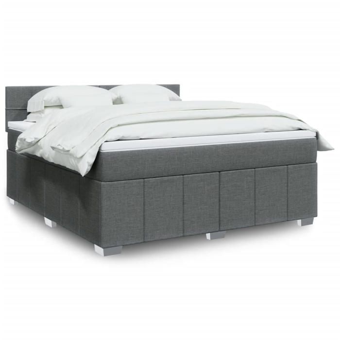 VidaXL Sommier à lattes de lit avec matelas Gris foncé 180x200cm Tissu 3289448
