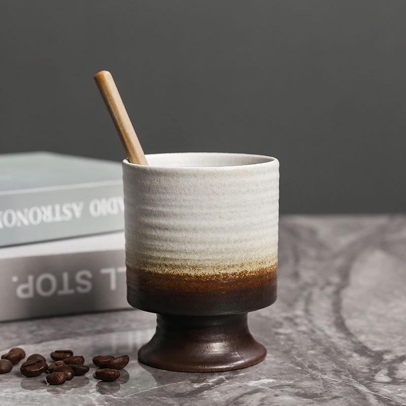 Retro Ceramic Goblet Coarse Pottery Coffee Cup Breakfast Cup Ceramic Cup Creative Vintage Cup
