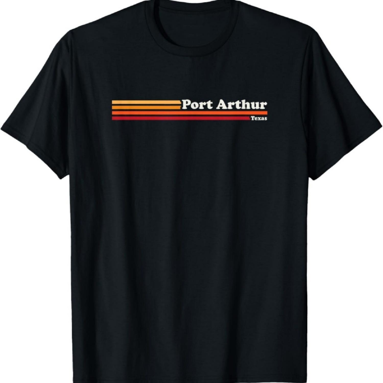 Vintage 1980s Graphic Style Port Arthur Texas T-Shirt XXXXXL чёрный