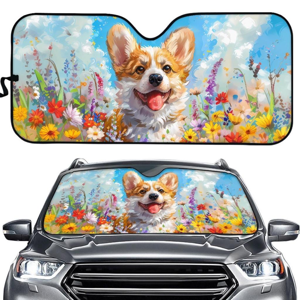 Personalized Pet Dog Animal Car Front Windshield Sun Visor Interior Sun Protection