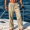 Men's Summer Breathable Cotton and Linen Straight-Leg Pants - Loose Casual Sportswear