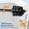 Black Toilet Brush and Holder Set Stainless Steel Freestanding Toilet Bowl Brush With Long Handle Cleaning Tool for Bathroom