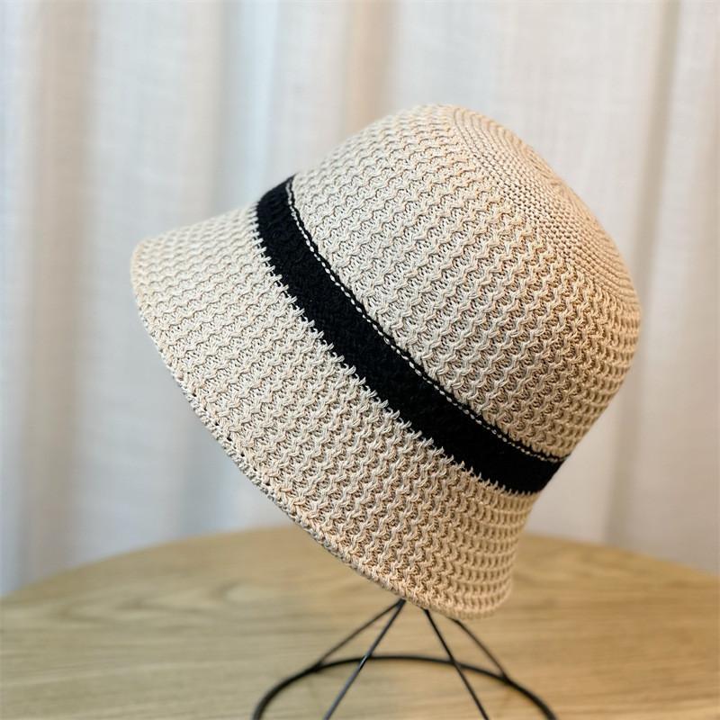 Trendy Round Top Wide Brim Fisherman Hat For Women In Black Beige Khaki Grey Purple Pink