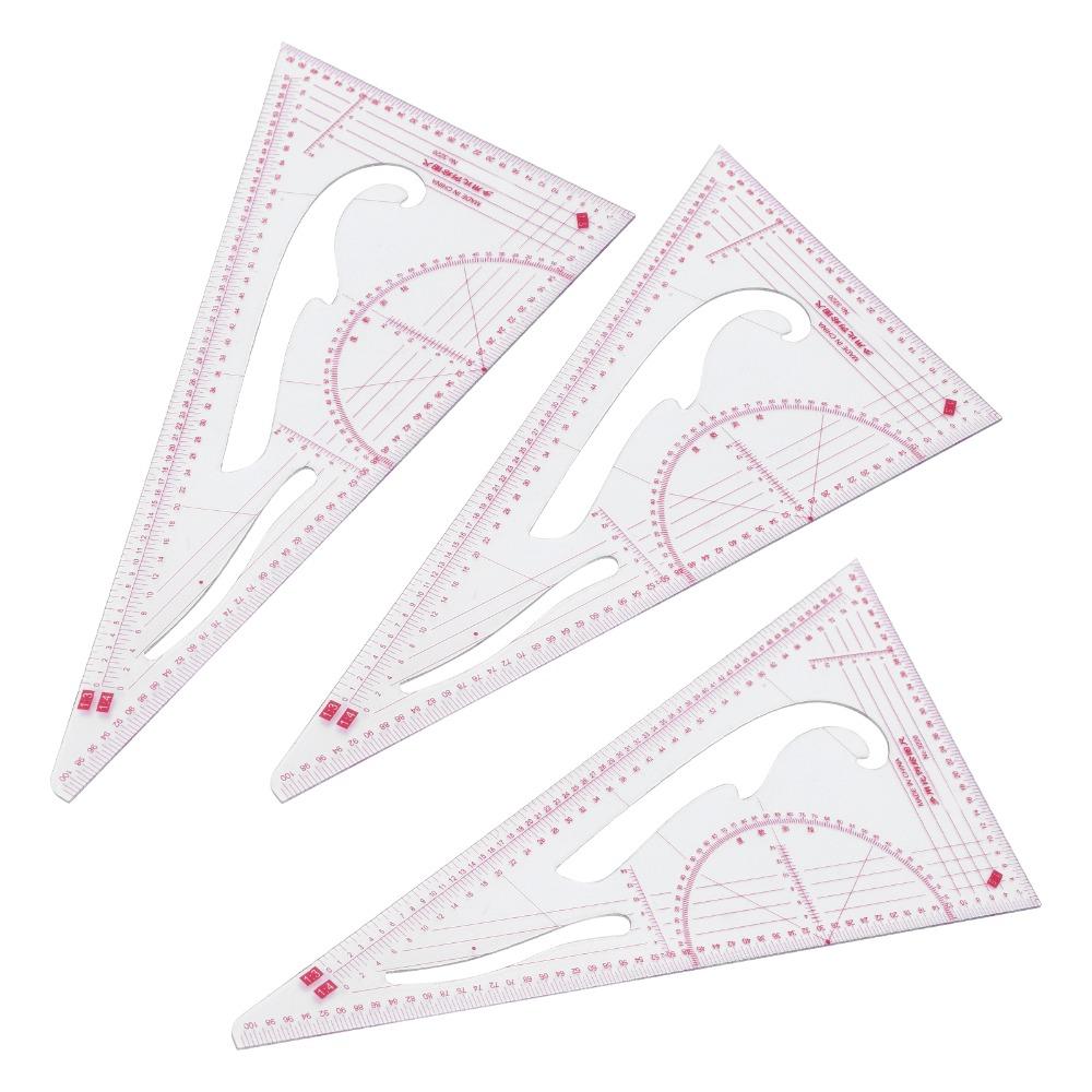3pcs Clear Markings Garment Ruler Precise Measurement Scale Multifunctional Ruler Pattern Making