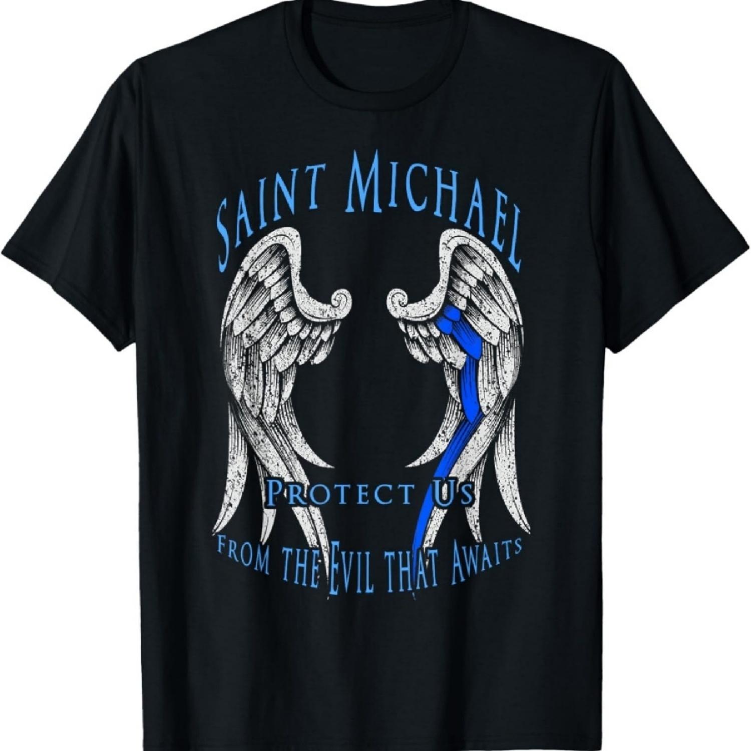 Saint Michael Protect Us from the Evil that Awaits T-Shirt S