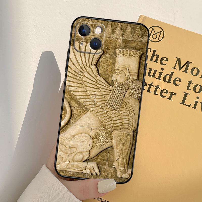 

Lamassu Assyrian Winged Bull Phone Case For iPhone 16 15 14 Pro Max Plus 12 11 13 Pro Max 12 Mini 13 Mini Cover iPhone 13Pro MAX