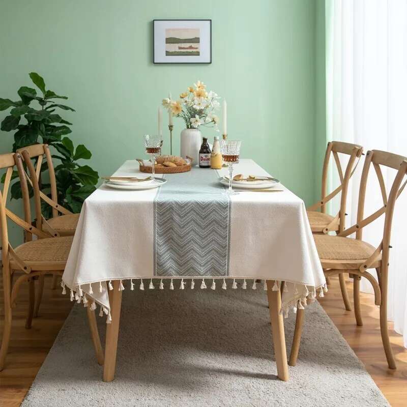 Nordic Fresh Fabric Tablecloth Simple Modern High-end Light Luxury Rectangular Dining Table Cloth Coffee Table Cloth And