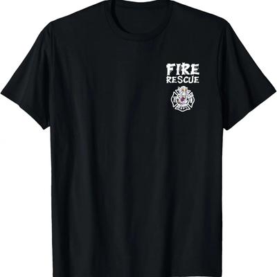 Fire Rescue Department Halloween Party Costume Uniform T-Shirt