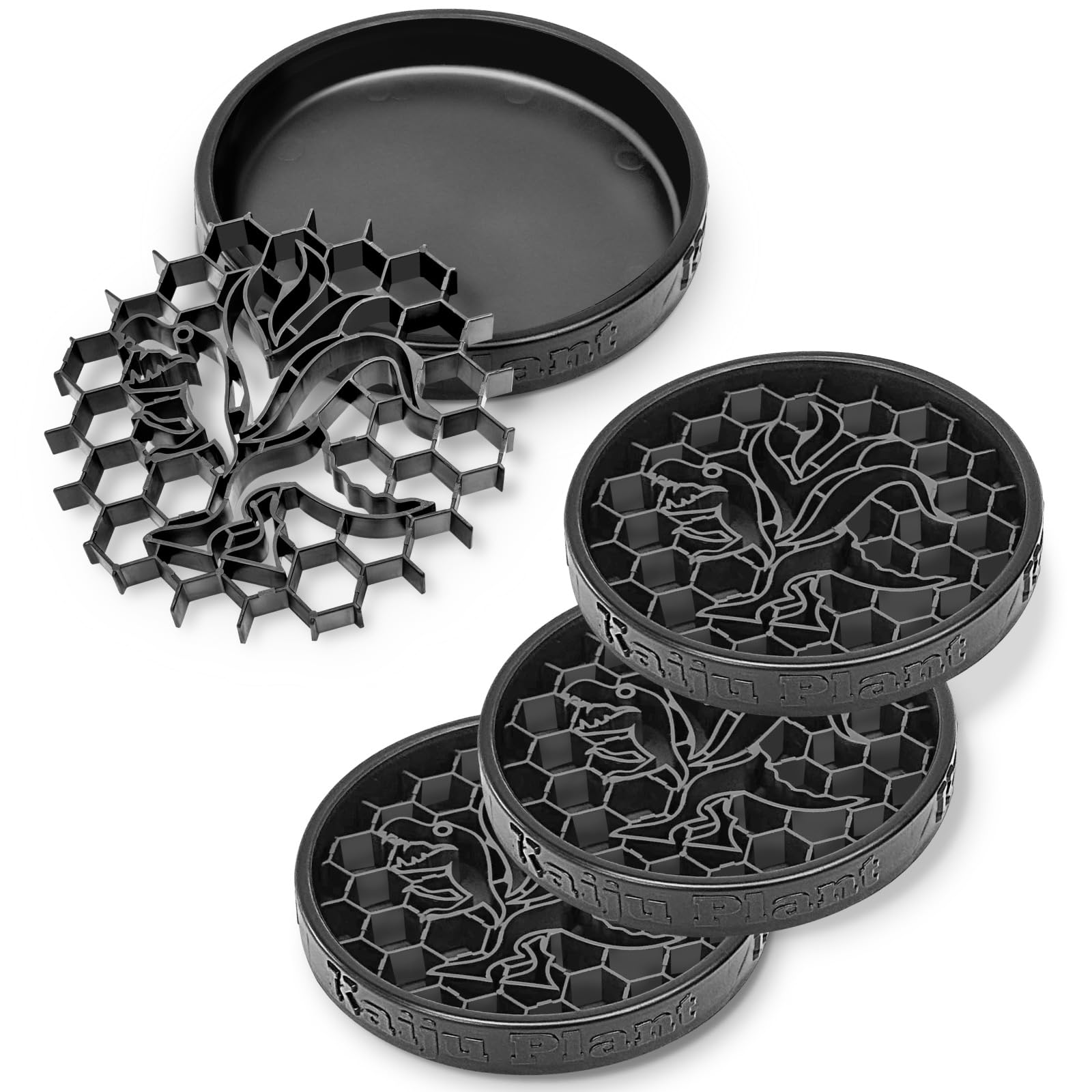 

Кайдзю Растение Монстр Блюдце Подставка Под Блюдце с Сетчатым Разделителем Набор из 4 шт. №4 №4 чёрный