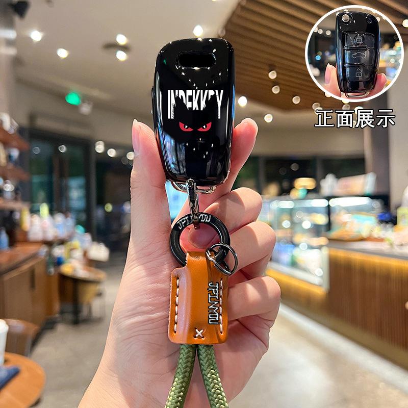 TPU Car Key Case Remote Cover Shell Holder Keychain Fob For 4GUFH A3L A4L A5 A6L Q4 e-tron A7L Q5 Q6 RS6 RS7 R8 S4 S6 S7 S8 Q3