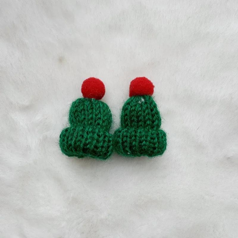 2025 Christmas Mini Knitted Doll Scarf  Hat Polyester Hair Ball Decorative Toy Accessories Strap Pet Scarf
