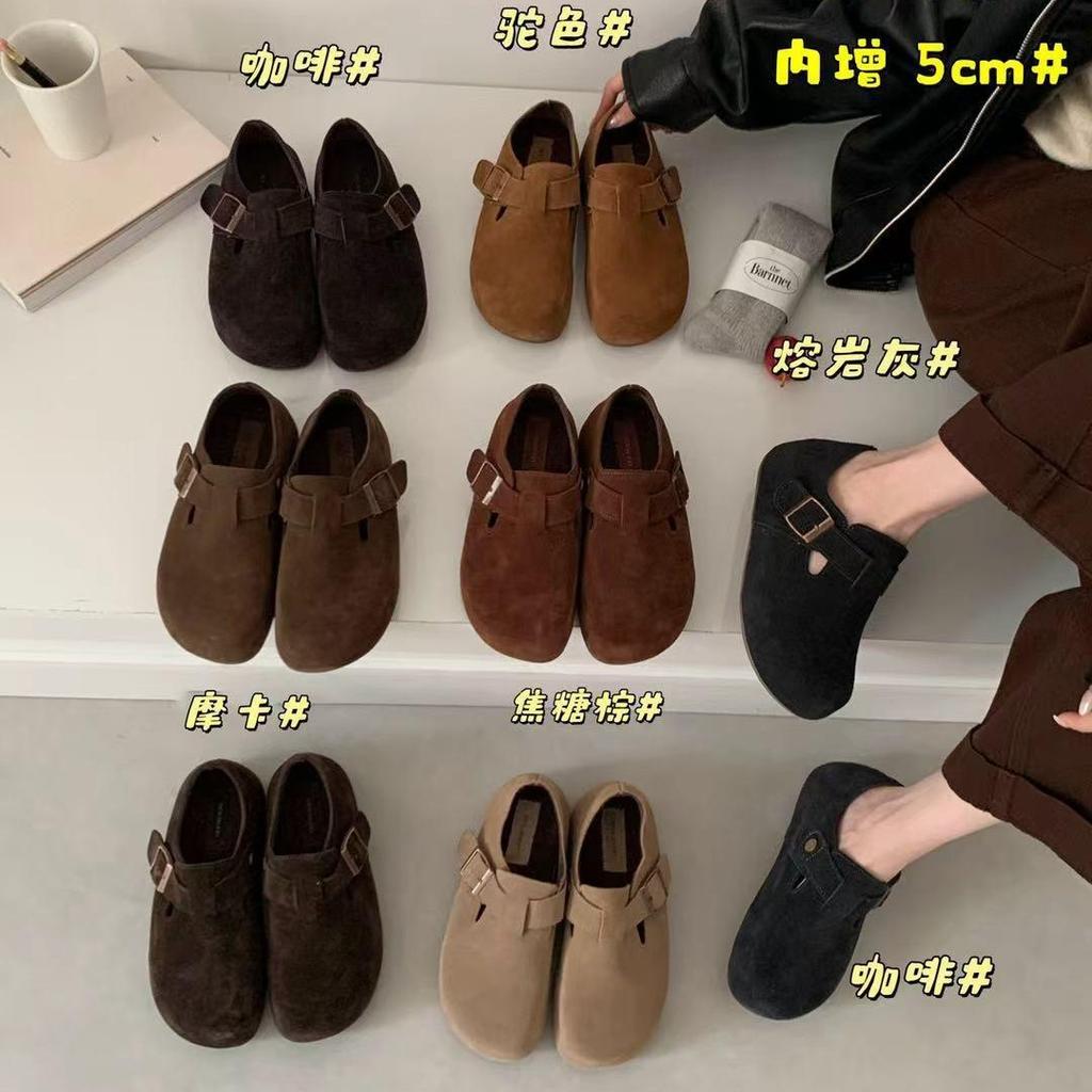 Leather velvet casual lazy comfortable versatile casual all-inclusive Birkenstocks women