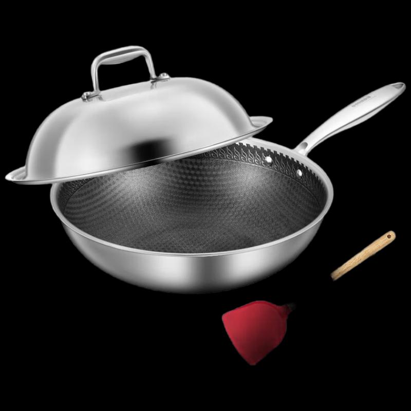 

Oumeida Duke Black Crystal Non-stick Stainless Steel Wok