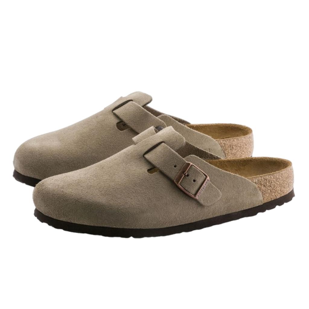 Birkenstock Boston Soft Footbed Suede Taupe