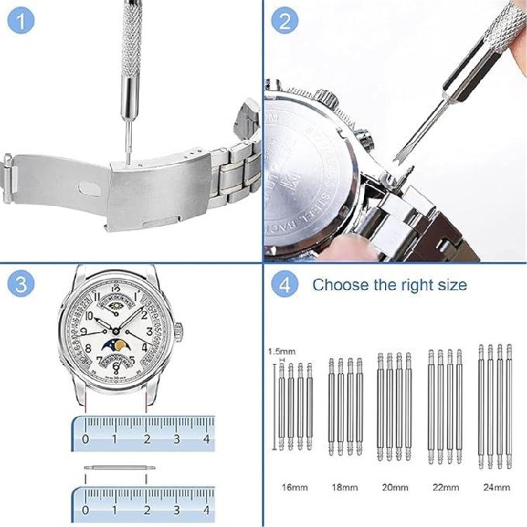 Strumento per la rimozione dei maglie dell'orologio Kit di attrezzi per la riparazione del cinturino dell'orologio Kit di attrezzi per orologi Rimuovi maglie Strumento di riparazione per la sostituzione del cinturino dell'orologio