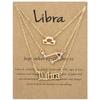 3Pcs 12 Constellation Pendant Necklace Exquisite Letter Horoscope Sign Jewelry