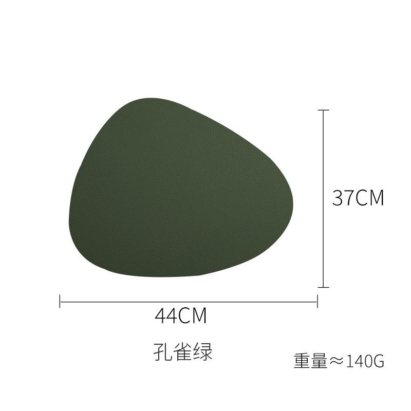 Hochwertiges zweifarbiges Leder-Tischset für den Haushalt, dreieckig, oval, wasserdicht und ölabweisend, wärmeisolierende Matte, Schüsseluntersetzer, Untersetzer, Tischset