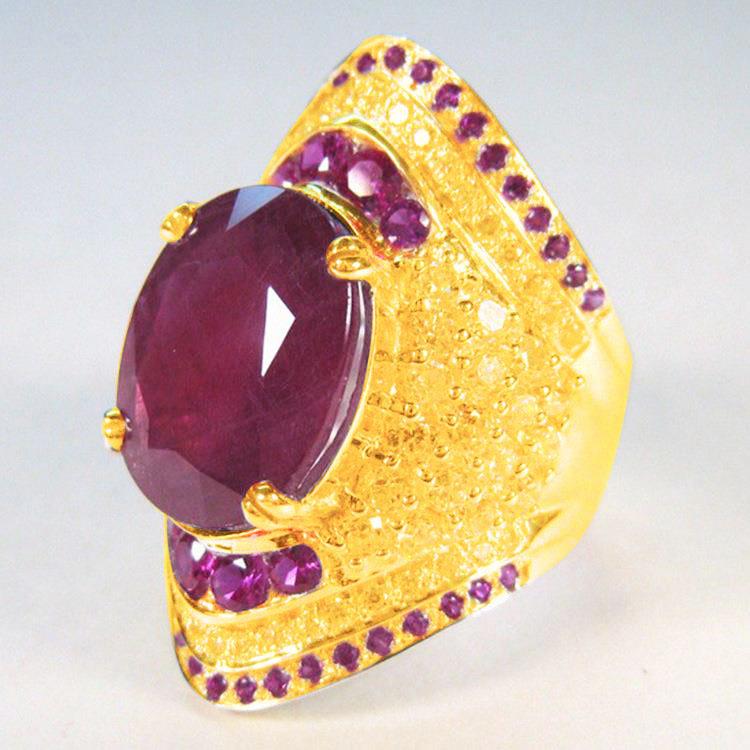 2026 New Red Corundum Ring Women's Super Large Zircon Light Luxury Fashion Party Zircon Dove Egg Shiny Wholesale