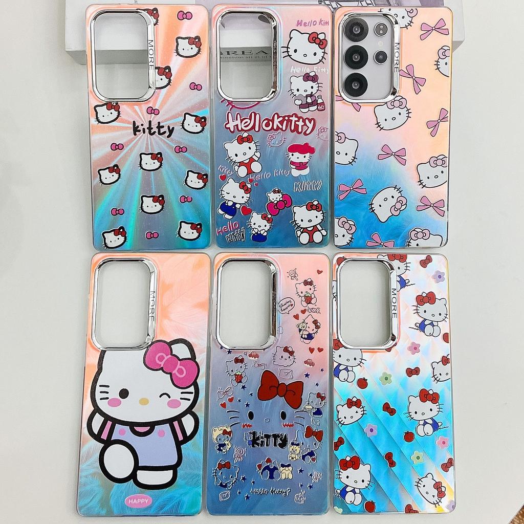 The new cartoon KT cat is suitable for Apple 16E mobile phone case iPhone15promax electroplating laser Samsung S25u.