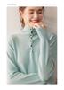 2025 Women's Cashmere Wool High Neck Multi-Button Sweater - Autumn Winter Solid Design