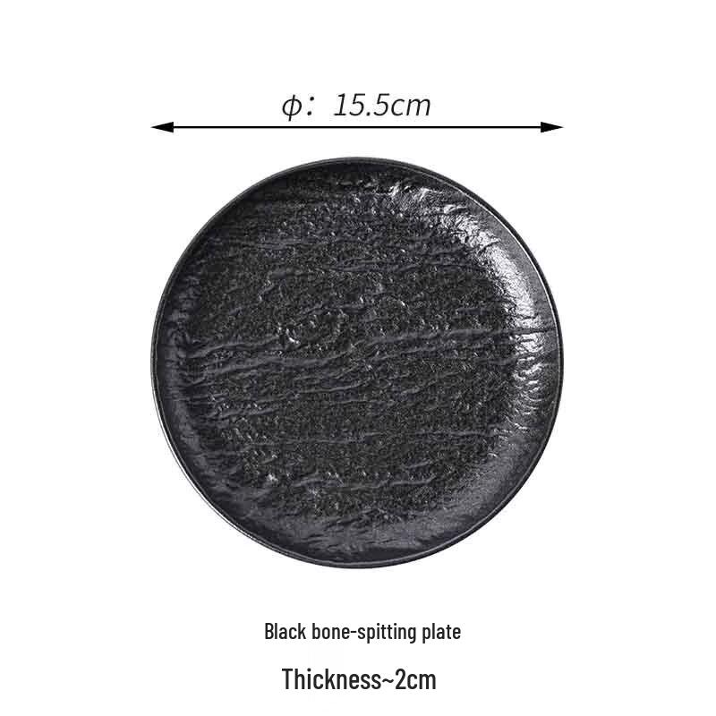ZISIZ Japanese Style Ceramic Stone Pattern Bone/Snack Plate