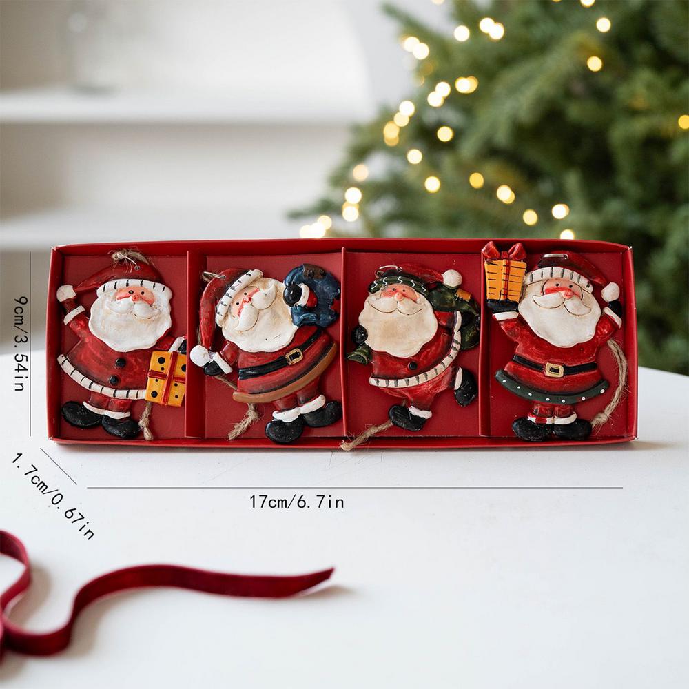 

Christmas Tree Ornament Resin Santa Claus Decor For Door Knob Christmas Pendant Holiday Atmosphere Props For Bedroom Living Room