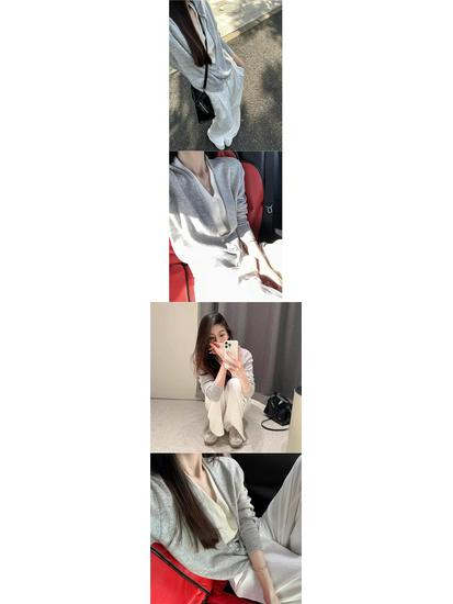 Women's Color Block Knit Cardigan - Two-Piece Look, Loose Fit, Early Spring Sweater Top.