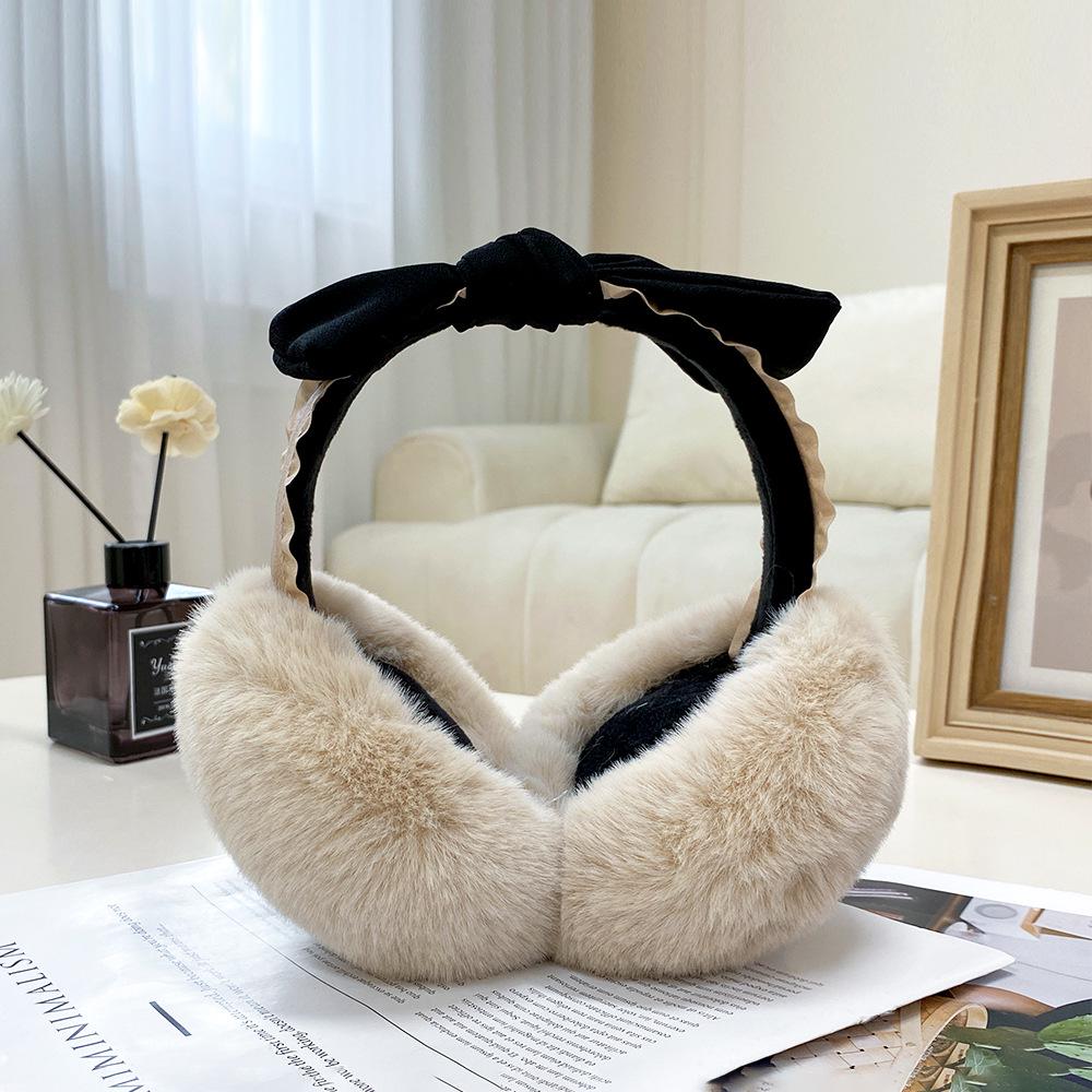 Women's Cute Warm Windproof Plush Earmuffs: Solid Color Ear Warmers for Autumn and Winter, Ideal for Cycling and Versatile Use